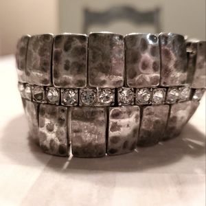 Vintage Silver Bracelet with CZ Accents